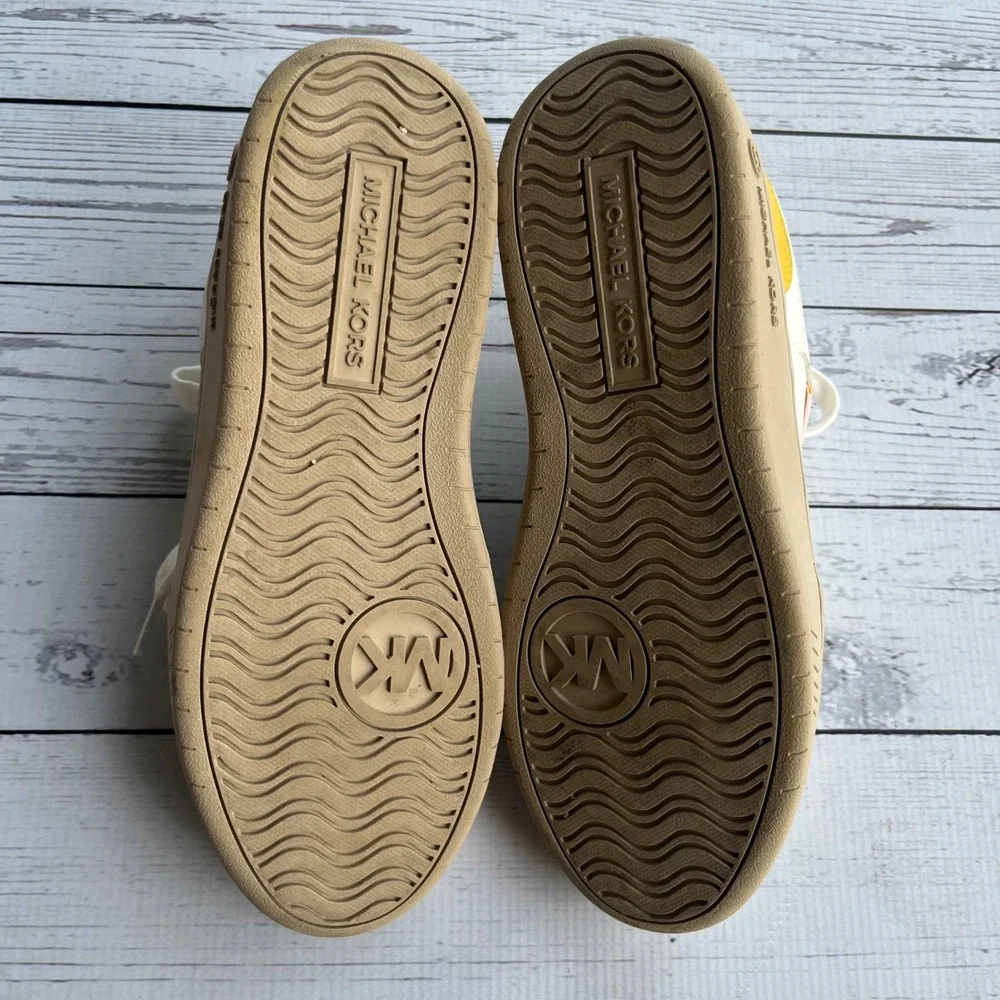 Michael Kors Womens‎ Yellow Leather Suede Low Top Preppy Sporty Sneakers Size 6M